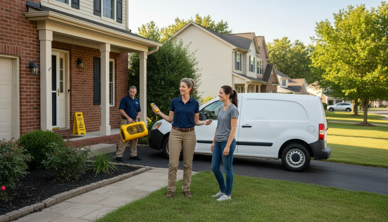 Residential water damage restoration in Oneida, IL